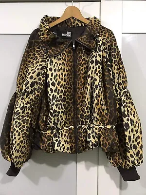 Love Moschino Leopard Print Zip-up Coat Beige Brown Size It42 Us 8 • $136.50