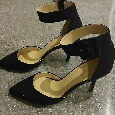 Zara Ankle Strap Heels 7.5 38 Black  • $59