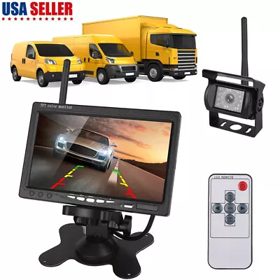 Wireless Backup Camera 7  Monitor Kit System Car Rear View Parking Night Vision • $56.29