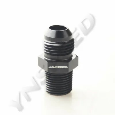 8AN AN-8 Male To 3/8'' NPT Straight Flare To Pipe Thread Fitting Adapter Black • $6.16