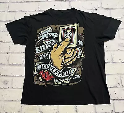 A Day To Remember Shirt Adult Black ADTR Rock Band Tee Hand Of Fate Hourglass • $20.67