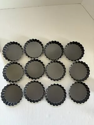 12 Pcs Mini Tart Pans 4 Inch Non-Stick Tin • $15