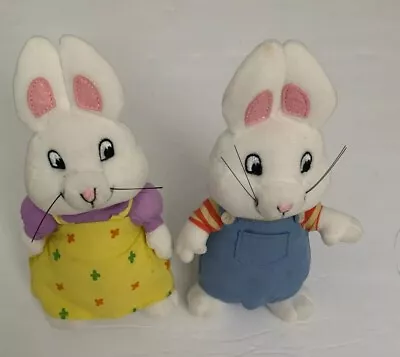 TY Beanie Babies 7  Max & Ruby Plush Easter Bunny Rabbit Set Nick Jr. (as Is) • $14.95