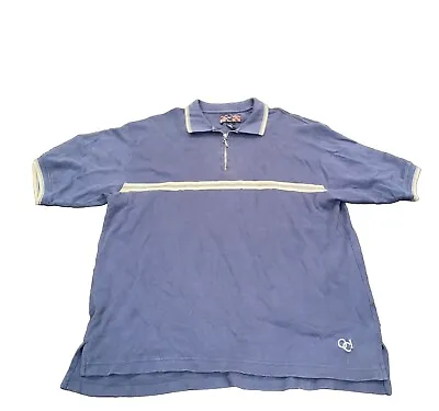 Vintage OCI Quality Clothing Men’s Large Blue Collared Quarter Zip Shirt • $9