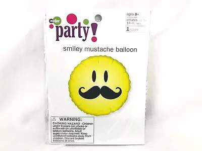 Smiley Mustache Mylar Balloon 18  Lot Of 4 Party Balloons • $9.95