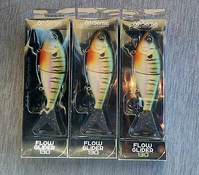 ❗️LOT OF 3❗️6th SENSE FLOW GLIDE 130 SWIMBAIT 5-1/8  Bass Pike Walleye Trout  • $39.90