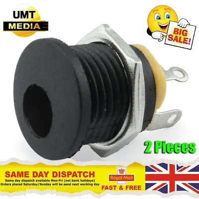  2 X DC 2.1mm X 5.5mm POWER JACK Plug Panel Mount Socket Charger • £2.60