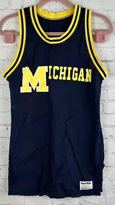 Vintage Sand Knit Michigan Wolverines Basketball Jersey Mens Size 38 Small • $44.99