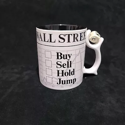 Wall Street Stock Coffee Mug  Buy Sell Hold Jump  Dice Spinner Dept. 56 • $24.99