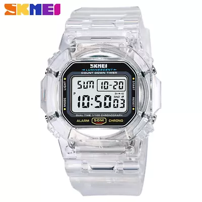 SKMEI Sport Watch Men Transparent LED Watches For Boys Girls Digital Wristwatch • $11.50