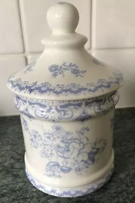 Hadida  Bone China Floral Storage Pot  + Lid Blue & White Excellent Condition • £13.99