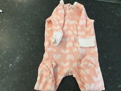 Rabbit Bear Long Sleeve Babysuit Baby Girl 0-3 Months Organic Cotton • £1.95