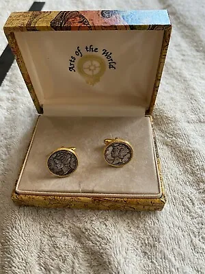 Vintage Arts Of The World Cufflinks Mercury Dimes • $59.99