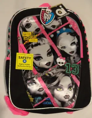 Monster High  Monster Vogue Ghouls  16-inch Kids School Backpack Black New 2015 • $27.50