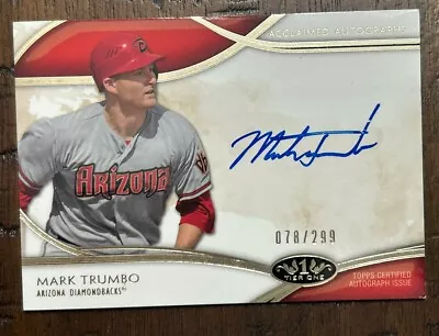 2014 Topps Tier One Mark Trumbo On Card Auto 129/299 • $3.99