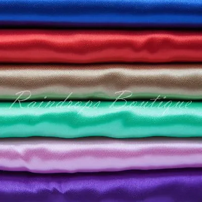 £2.99 • Buy Satin Fabric Silky Shiny Polyester Per Metre Excellent Quality Conforms To EN71