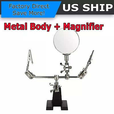 Third Hand Soldering Solder Iron Stand Holder Magnifier Helping Station Tool • $9.49