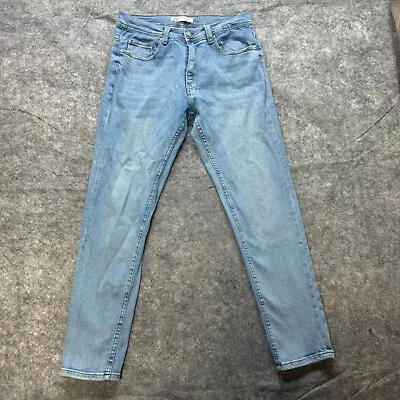 Zara Jeans Mens Size 32 Light Wash Denim Slim Straight Distressed 5 Pocket • $24.99