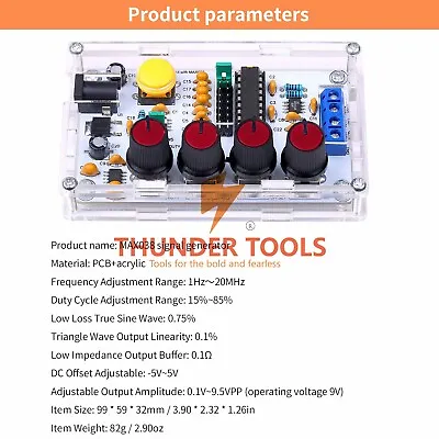 Thundertools MAX038 Signal Generator DIY Kit 1Hz～20MHz Function Generator • $31.91