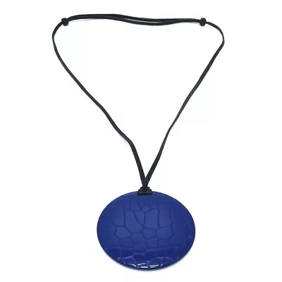$320 • Buy HERMES Croco Tone Buffalo Horn Pendant Necklace