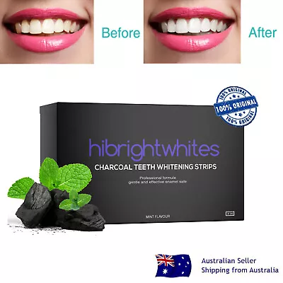 Hibrightwhites Advanced Natural Formula Charcoal/Coconut Teeth Whitening Strips • $28.95