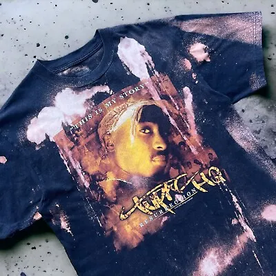 Vintage Y2K 2 Pac Resurection T-shirt Men's L Tye-die Album Rap Tee • $35