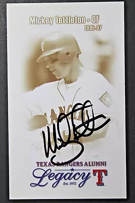Mickey Tettleton Autographed Texas Rangers 3x5 Promo Photo Alumni Signed Card • $19.99