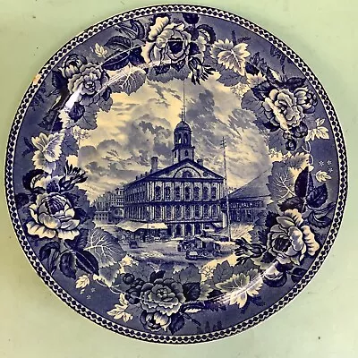 Vintage Blue And White Wedgwood Plate “Faneuil Hall” 9 1/4” Diameter • $20