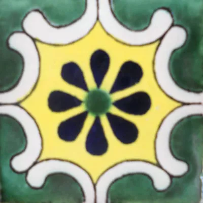 #C096) Mexican Tile Sample Ceramic Handmade 4x4 Inch GET MANY AS YOU NEED !! • $1.75