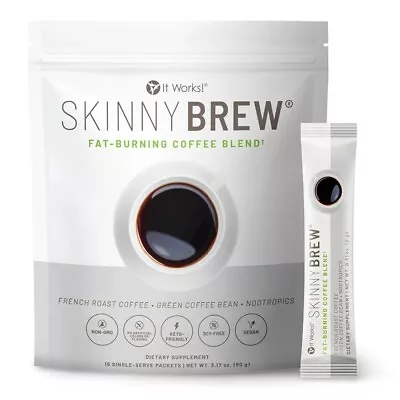 It Works! Skinny Brew Keto Coffee Fat Burn Blend 15 Packets New Sealed Bag • $44.99