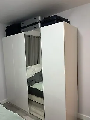 Ikea Wardrobe 4 Door White Mirror • £250