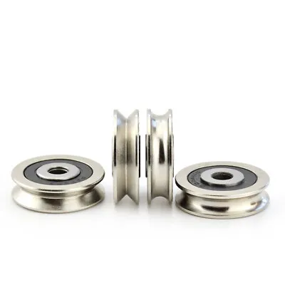 U V Groove Metal Pulley Ball Bearing Wheel Wire Rope Guide Rail Roller 6x30x8mm • $6.19
