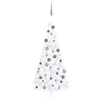 NNEVL Artificial Half Christmas Tree With LEDs&Ball Set White 240 Cm • $359.99