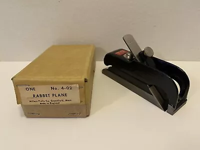 NOS - MILLERS FALLS No. 4-02 BULLNOSE RABBET PLANE - MIB - NEW • $64.95