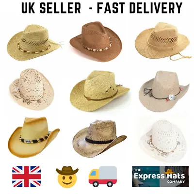 Quality Unisex Straw Cowboy Hats - FAST DELIVERY 🚚💨 • £12.95