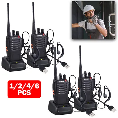 2/4/6 X Baofeng BF-888S Radio Long Range Walkie Talkie 2-Way 16CH UHF 400-470MHZ • £20.39