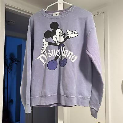 Mickey Mouse Disneyland Big Logo Purple Sweatshirt Size Medium Pullover Cute Ldr • $16.99