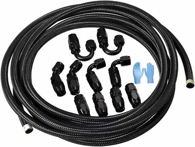 10AN Fuel Line Kit 20FT Nylon T304 Braided  5/8  CPE Fuel Oil Hose 10AN Fittings • $104.50