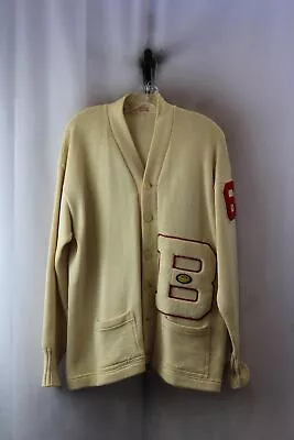 LA Salle Procure Men's Vintage Vanilla Letterman Sweater SZ-48 • $9.99