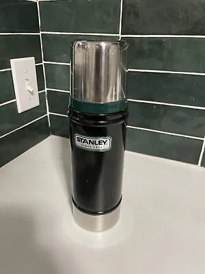 Vintage Stanley Thermos With Cup Green Black • $19.90