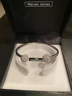 Warren James Silver 925 Torque Bangle With Crystals • £19.95