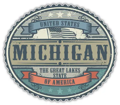 Michigan USA State Retro Vintage Emblem Car Bumper Sticker Decal   SIZES'' • $3.75