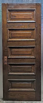 32x83.5 X1.75  Antique Vintage Salvaged SOLID Wood Wooden Interior Door 5 Panels • $449.99