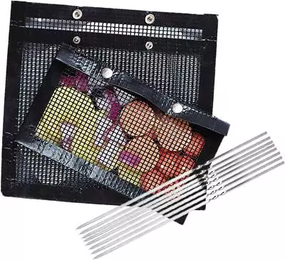 Grill Baskets BBQ Mesh Grill Bags Set Grilling Accessories (10Pcs) • $45.95