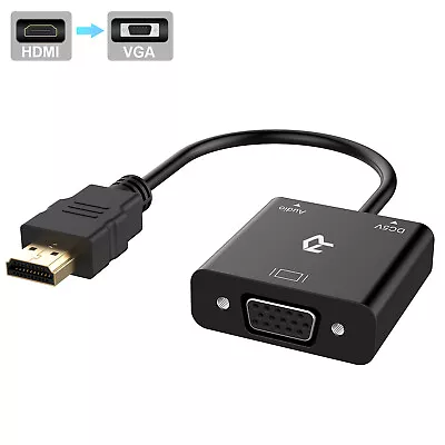 Rankie HDMI To VGA Adapter With 3.5mm Audio Port Black • $11.99