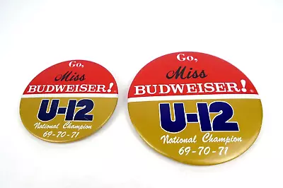 2 Vintage Miss Budweiser U-12 Hydroplane Regatta Boat Race Pin Button 60's-70's • $9.99