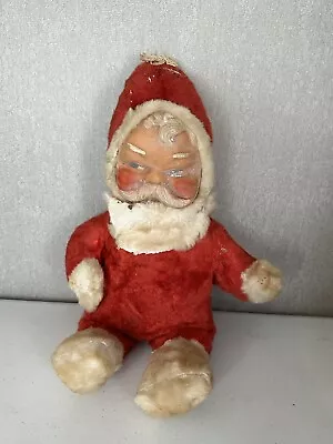 Vintage Genie Toys Stuffed Santa Doll With Rubber Face • $25