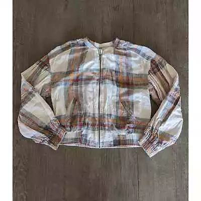 Free People Mattie Plaid Bomber Jacket Size XS • $25