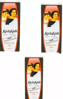 3x 100ml Kala Kola Hair Tonic Oil For Grey Hair And Natural Colour • £14.99