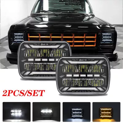 Pair 5x7  7x6  300W LED Headlights Hi/Lo Beam For Dodge D150 D250 D350 Ram 50 H4 • $52.19